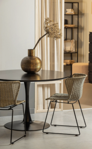 Eettafel – Ø 120 cm – Zwart | Woood, Sammy